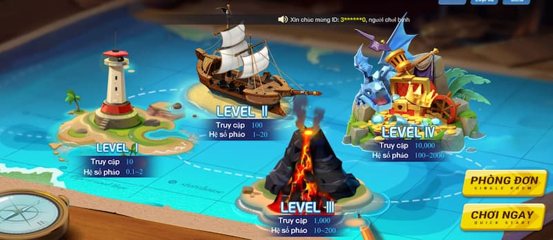 Nhiều chế độ chơi săn cá đổi xu